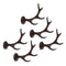 Set Of 5 Cast Iron Western Rustic Stag Deer Crown Antler Wall Coat Keys Hooks