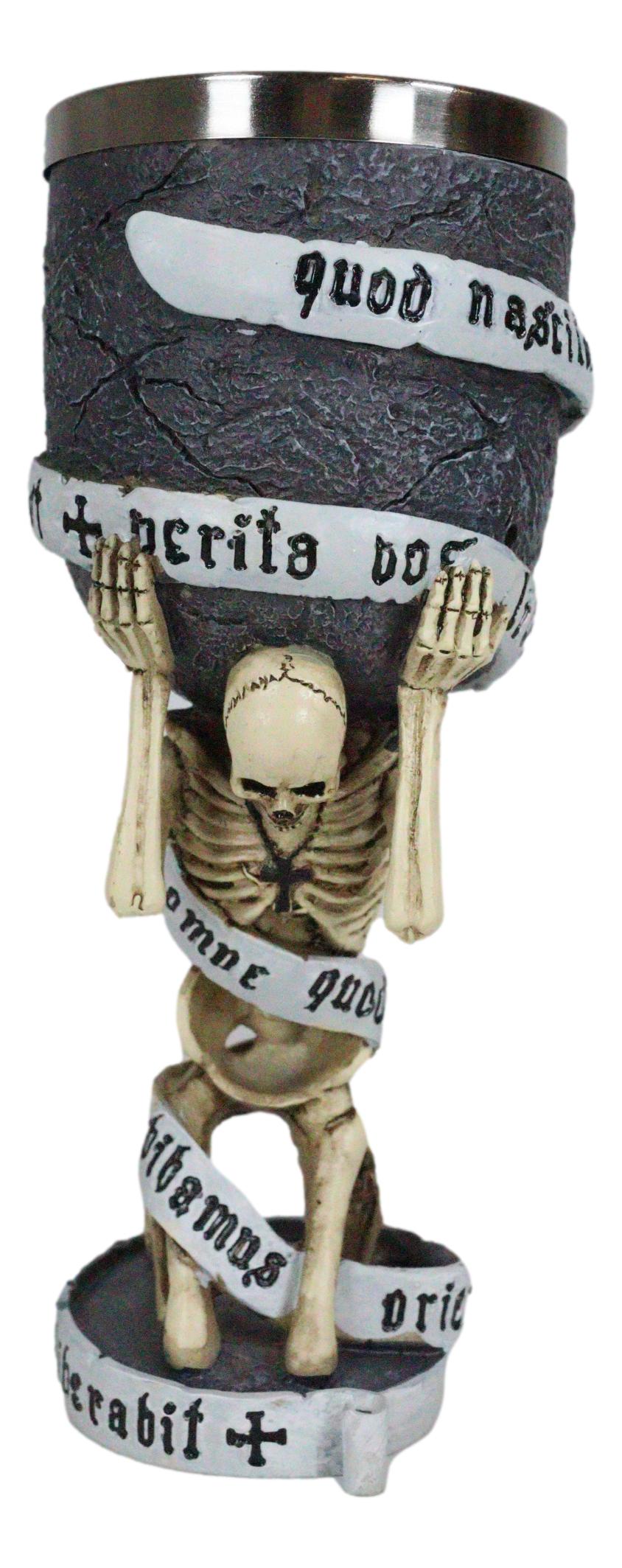 Ebros Enslaved Skeleton Bearing Guilt 7.25"H 5oz Wine Drink Goblet Chalice Cup - Ebros Gift