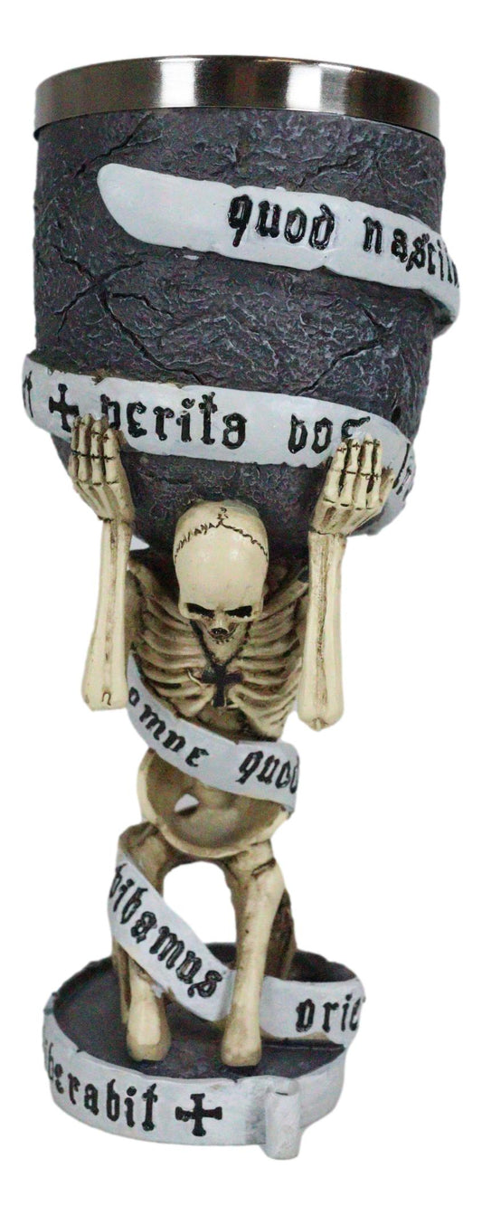 Ebros Enslaved Skeleton Bearing Guilt 7.25"H 5oz Wine Drink Goblet Chalice Cup - Ebros Gift