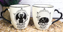 Set Of 2 Wicca Witching Hour Angel Saint Or Sinner Devil Cats Porcelain Mugs