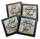 Ebros Inspirational Scripture Verses Coaster Set of 4 Christian & Spiritual Gift