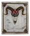 Rustic Western Corsican Ram Skull With Red Tulips Wooden Wall Decor Plaque