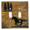 Set of 2 Western Horse And Pine Trees Silhouette Wall Double Toggle Switch Plate