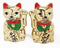 Golden Lucky Fortune Japanese Maneki Neko Cats Ceramic Salt Pepper Shakers