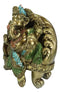 Vastu Hindu God Ganesha Ganapati Seated On Peacock Bird Train Throne Figurine