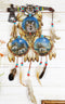 Ebros Triple Wolves Eagle Warpath Axe Dreamcatcher Beaded Lace Feathers Desktop Plaque