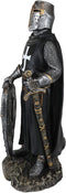 Ebros Crusader Knight in Full Shield and Sword Armor Figurine 11.5 Inch Tall