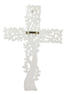 Ebros Gift 12" Tall Faux Stone Rustic Western Tree of Life Filigree Lace Design Wall Cross Decor Hanging Resin Sculpture Catholic Christian Country Cabin Lodge Accent Decorative Crosses