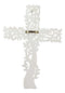 Ebros Gift 12" Tall Faux Stone Rustic Western Tree of Life Filigree Lace Design Wall Cross Decor Hanging Resin Sculpture Catholic Christian Country Cabin Lodge Accent Decorative Crosses