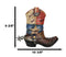 Rustic Western Star Texas Patriot Flag Cowboy Boot With Spur Floral Vase Planter