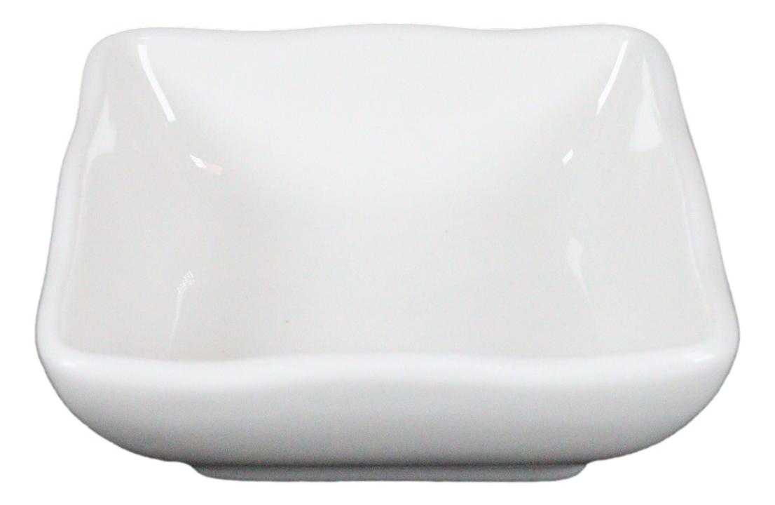 Ebros Contemporary Wavy Artistic Design White Porcelain Condiments Ketchup Mustard BBQ Soy Sauce Dipping Bowl or Dish 2oz Pack of 6 Bowls - Ebros Gift