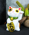 Ebros Japanese Luck And Fortune Charm White Beckoning Cat Maneki Neko Statue 4"Tall Tabletop Collectible Figurine