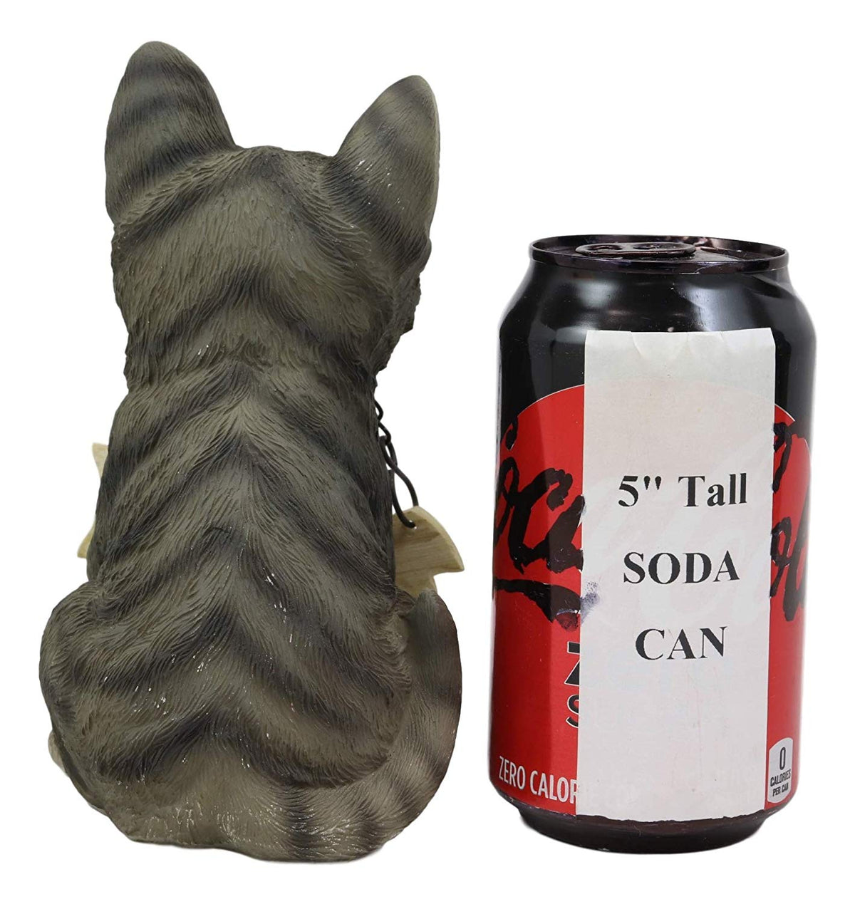 Set of 4 Cats Black White Tabby Grey Kittens With Fish Bones Welcome Figurines