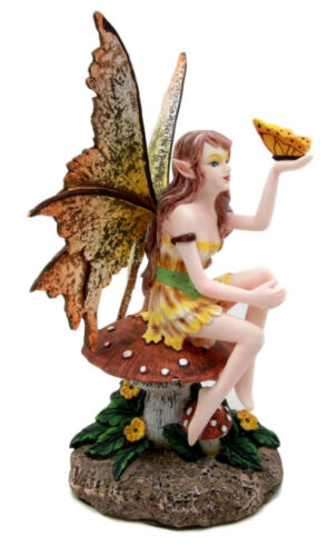Amy Brown Tropical Sunny Yellow Butterfly Fairy Enchanted Forest Figurine 6.25"