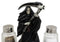 Grim Reaper Standing On Skull Graveyard Salt & Pepper Shakers Holder Set