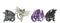 Checkmate Nightshade Darkside Omega Dragon Refrigerator Fridge Magnets Set of 4