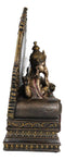 Vastu Hindu God Of Success Ganesha On Throne Figurine With Fiber Optics Light