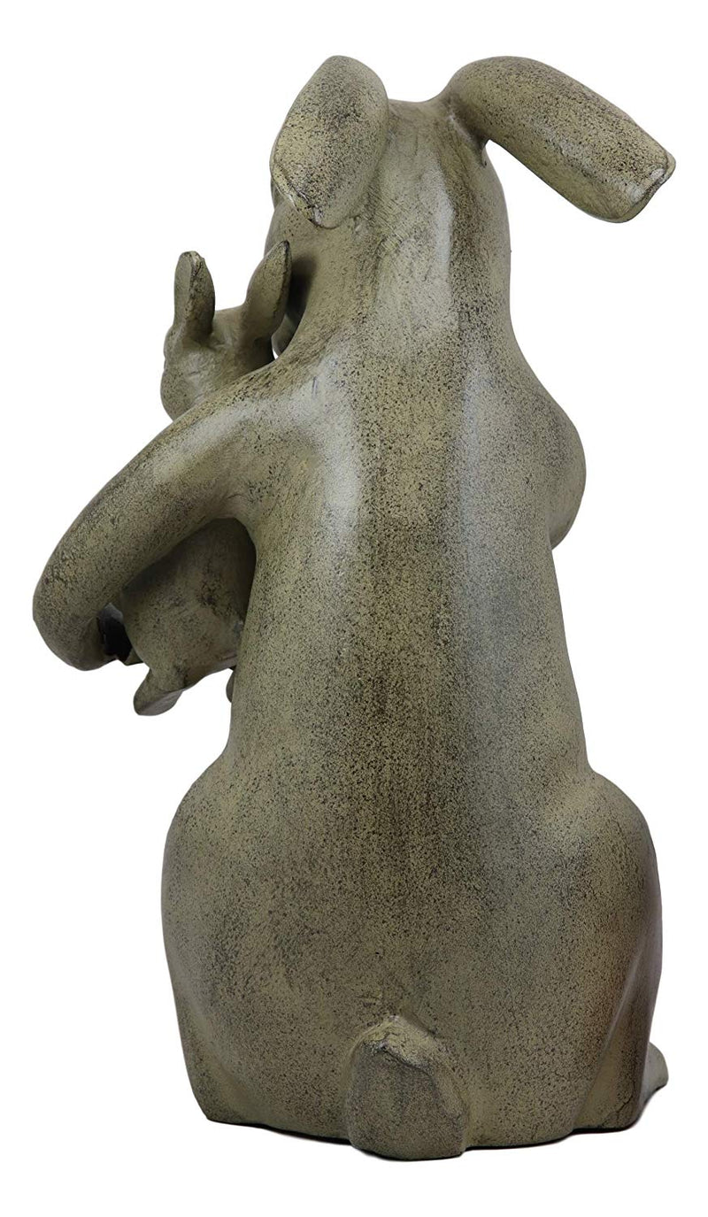 Ebros Large 13"Tall Aluminum Whimsical Story Time Mother Rabbit Reading Book To Her Kit Garden Statue Animal Fairy Tale Nursery Rhymes Rustic Cottage Outdoors Lawn Pool Patio Home Decorative Figurine