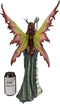 Ebros Greenwoman Dryad Fairy with Merlin's Staff Statue 19" Tall Amy Brown Fae