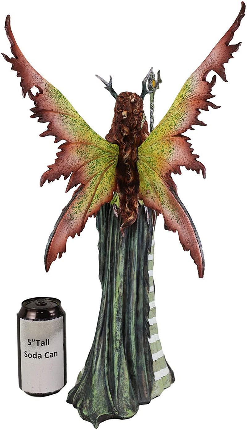 Ebros Greenwoman Dryad Fairy with Merlin's Staff Statue 19" Tall Amy Brown Fae