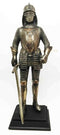Medieval Knight Statue Bronze Finishing Cold Cast Resin Statue 12 3/4" tall