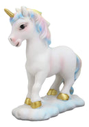 Ebros Pastel Colors Majestic Rainbow Mane Unicorn Mare Horse with Golden Horn Figurine