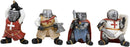 Ebros Medieval Knights Crusaders with Swords Axe & Shield Figurine Set of 4