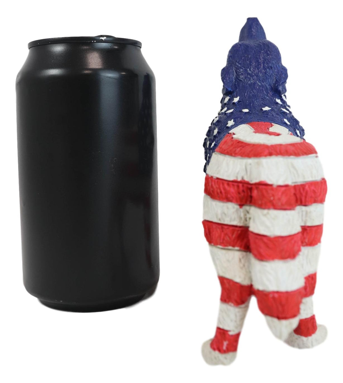 Patriotic American US Flag Native Tribal Howling Wolf Spirit Figurine Collection