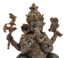 Ebros Hindu Lord Ganesha Sitting On Throne Statue Elephant God Hoysala Empire Ganapati