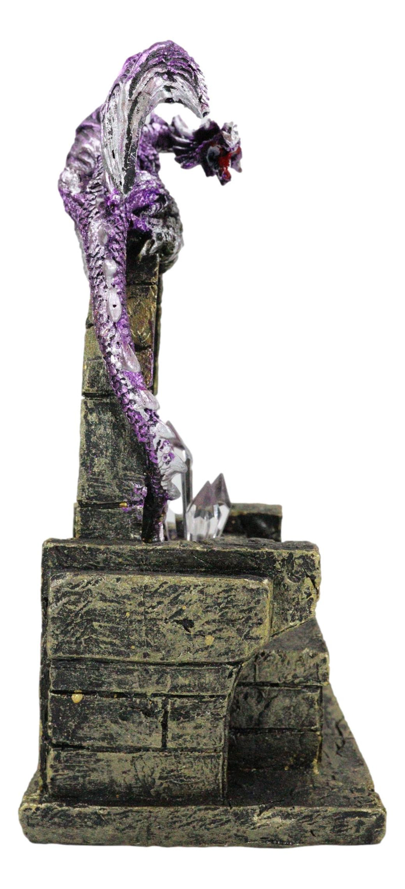 Medieval Purple Dragon On King's Landing Throne With LED Crystals Figurine