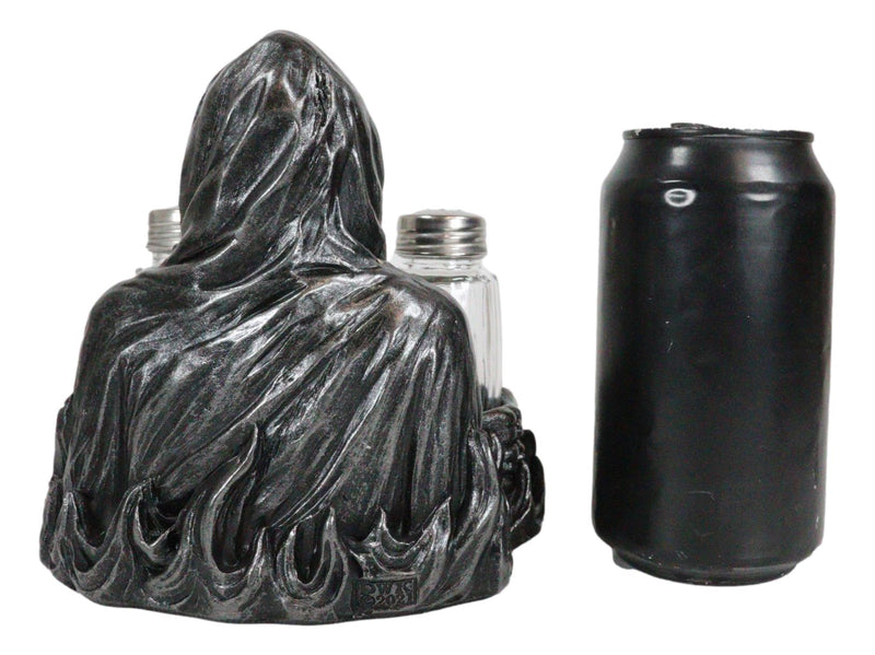 Soul Garnish Sitting Grim Reaper Skeleton Salt and Pepper Shakers Holder Set