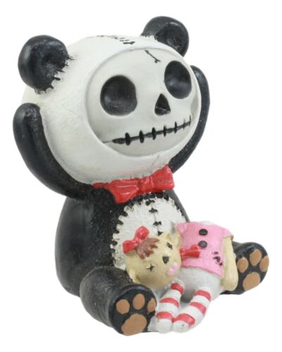 Ebros Furry Bones Panda Figurine 2.5"H Adorable Voodoo Skeleton Furrybones Pandie