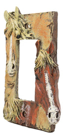 Rustic Western Chestnut Palomino Horses Single Gang Rocker Switch Cover Set Of 2