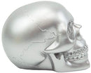 Ebros Pirate's Loot Graveyard Human Skull Figurine 3.75"L (Metallic Silver)