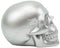 Ebros Pirate's Loot Graveyard Human Skull Figurine 3.75"L (Metallic Silver)