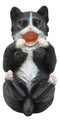 Ebros Feline Black and White Tuxedo Cat Wine Bottle Holder Caddy Figurine
