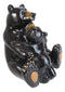 Ebros Animal World Black Bear Family Mother and Child Figurine 5"H Home Decor