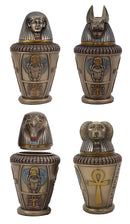 Ebros Four Sons of Horus Duamutef Hapi Imsety Qebehsenuef Canopic Jar Statue Set 5.75" H