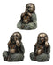 Ebros Small Charm Wise See Hear Speak No Evil Lucky Buddha Statues 4"Tall Bodhisattva Eastern Enlightenment Hotei Figurines