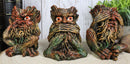 Wiccan Forest Tree Spirit Gods See Hear Speak No Evil Greenman Figurines Set