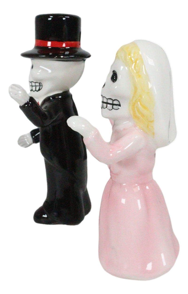 Ebros Dias De Los Muertos Wedding Waltz Dance Sugar Skulls Ceramic Salt Pepper Shakers