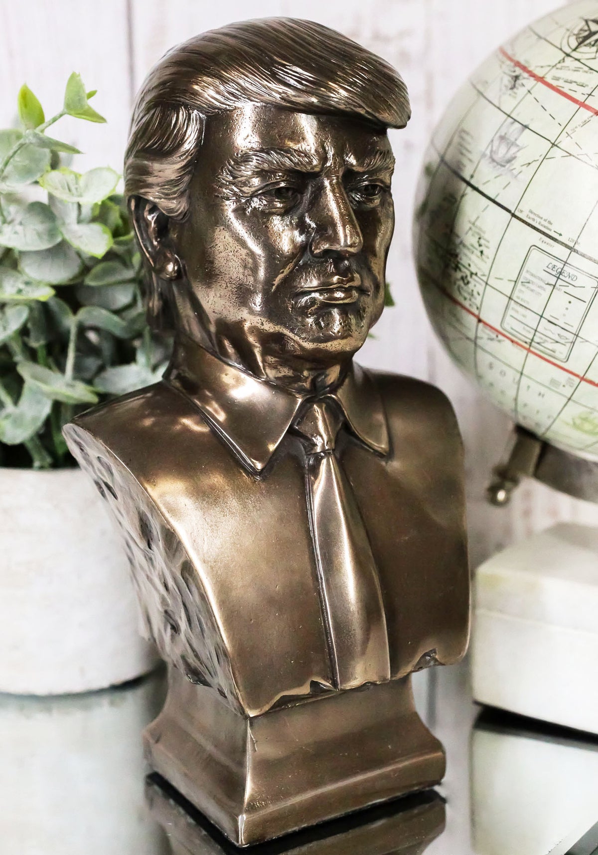 Ebros Bronzed Resin USA President Donald J Trump Bust Figurine MAGA 7.5"H