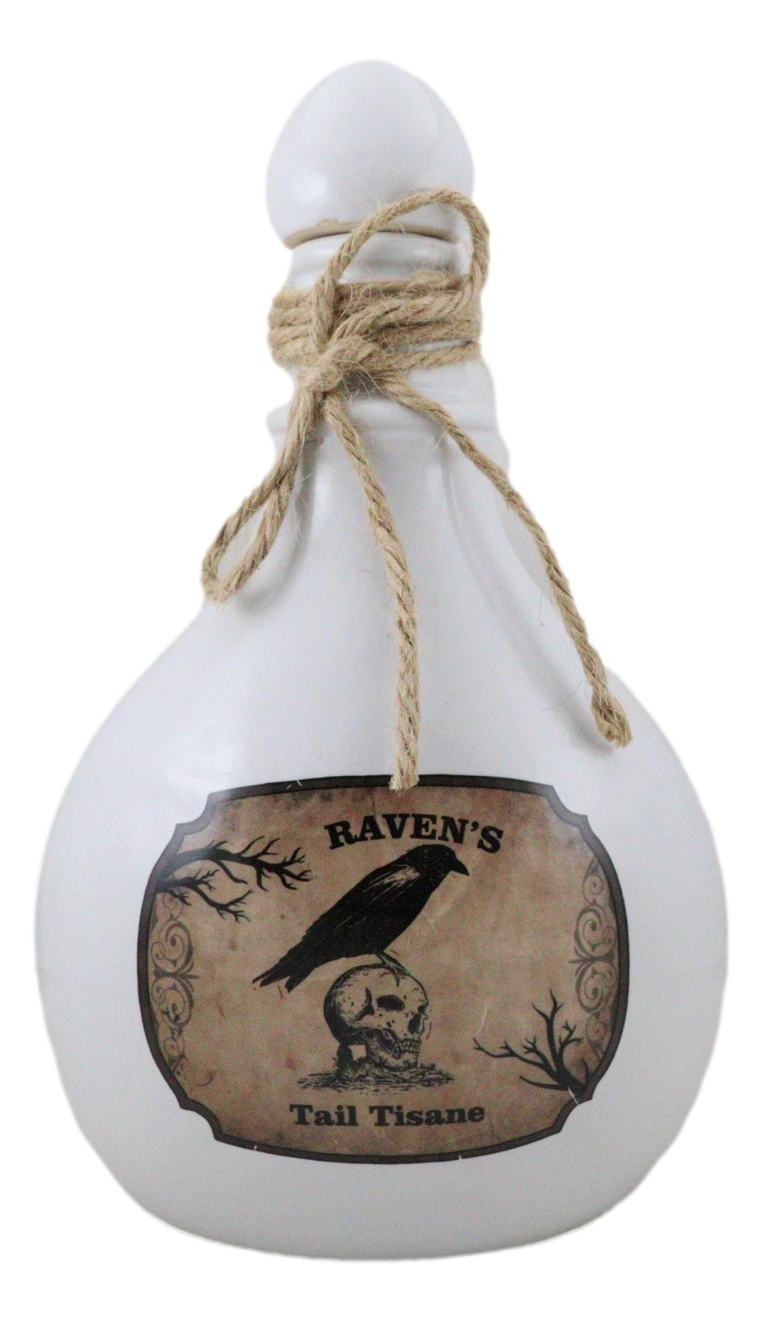 Ceramic Raven Crow Tail Tisane Mad Doctor Witchcraft Poison Prop Potion Bottle