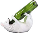 Ebros German Shepherd Dog Wine Bottle Holder Kitchen Decor (White)