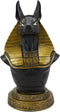 Ebros Egyptian God Anubis Bust Decorative Box Figurine in Black and Gold Finish