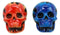 Hot Rod Flaming Inferno Skulls Ceramic Salt Pepper Shakers Fire El Diablo
