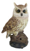 Eagle Owl Owlet Baby On Tree Stump With Motion Sensor Live Hooting Sound Statue