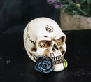 Gothic Tango Vampire Skull Biting Black Rose Stalk Mini Dark Alchemy Figurine