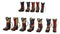 Pack of 12 Western Patriotic Texas Cowboy Faux Leather Boots Keychain Figurines