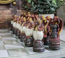 Might Magic Dungeons And Dragons Fantasy Colored Chess Pieces With Glass Board